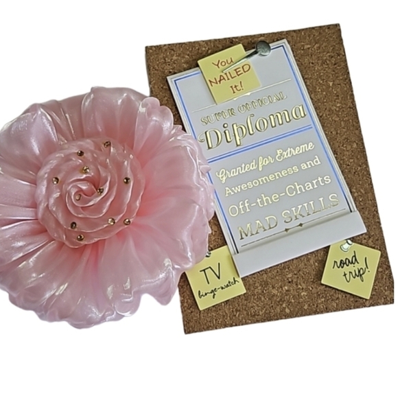 Hand Crafted Prom Corsage Flower with Graduation Card - Picture 1 of 17